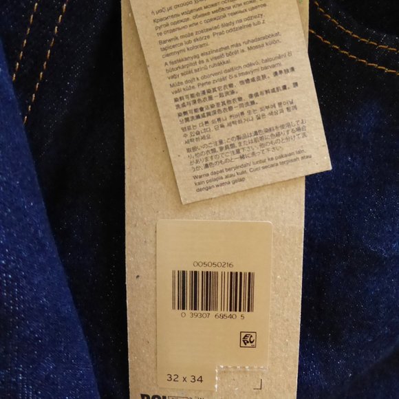 LEVI’S 505 MENS REGULAR FIT STRAIGHT LEG 32 x 34 DARK BLUE WASH (NEW WITH TAGS) - Picture 5 of 7